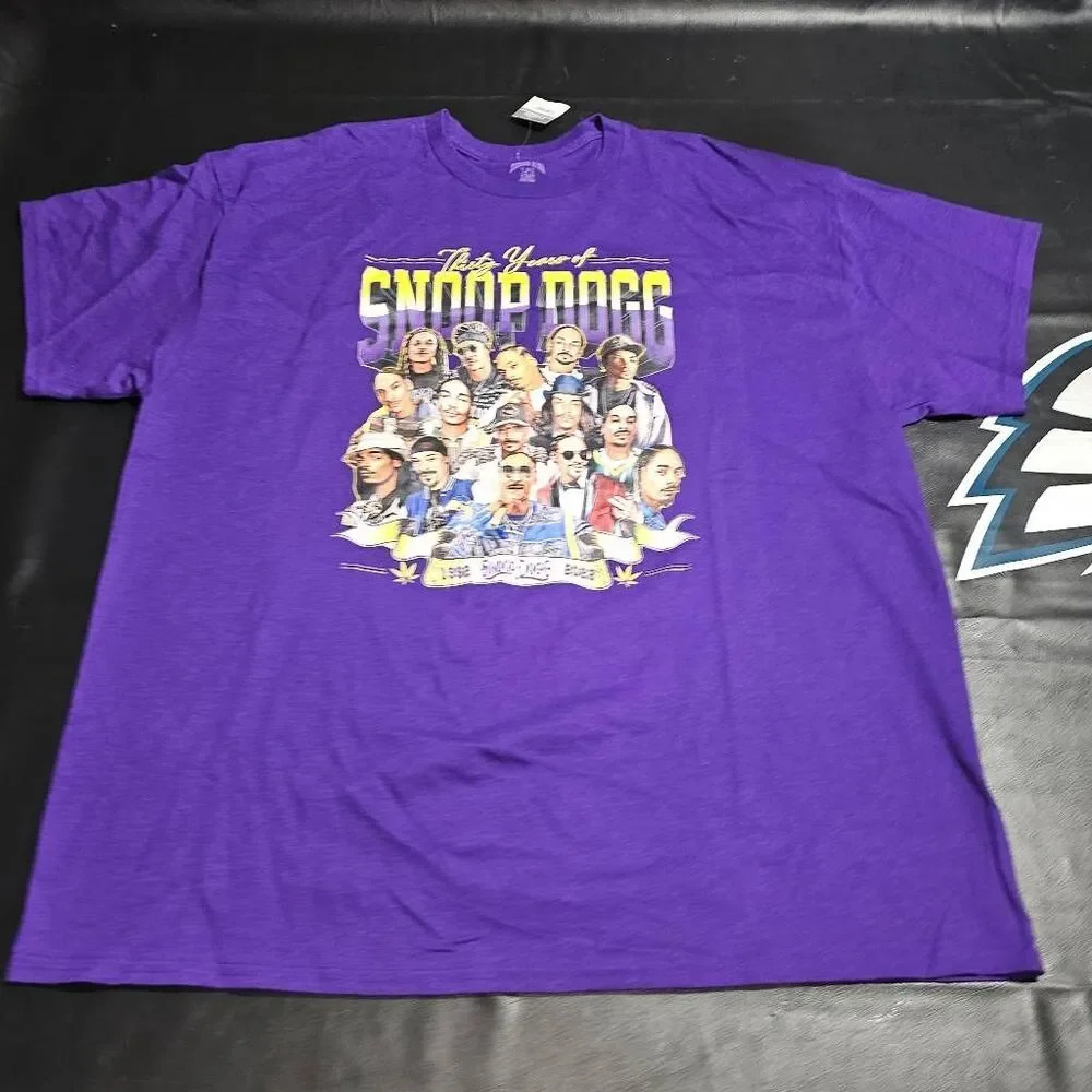 NWT‎ Death Row Records Mens Womens Purple 30 Years Of Snoop Dogg Tshirt 2XL